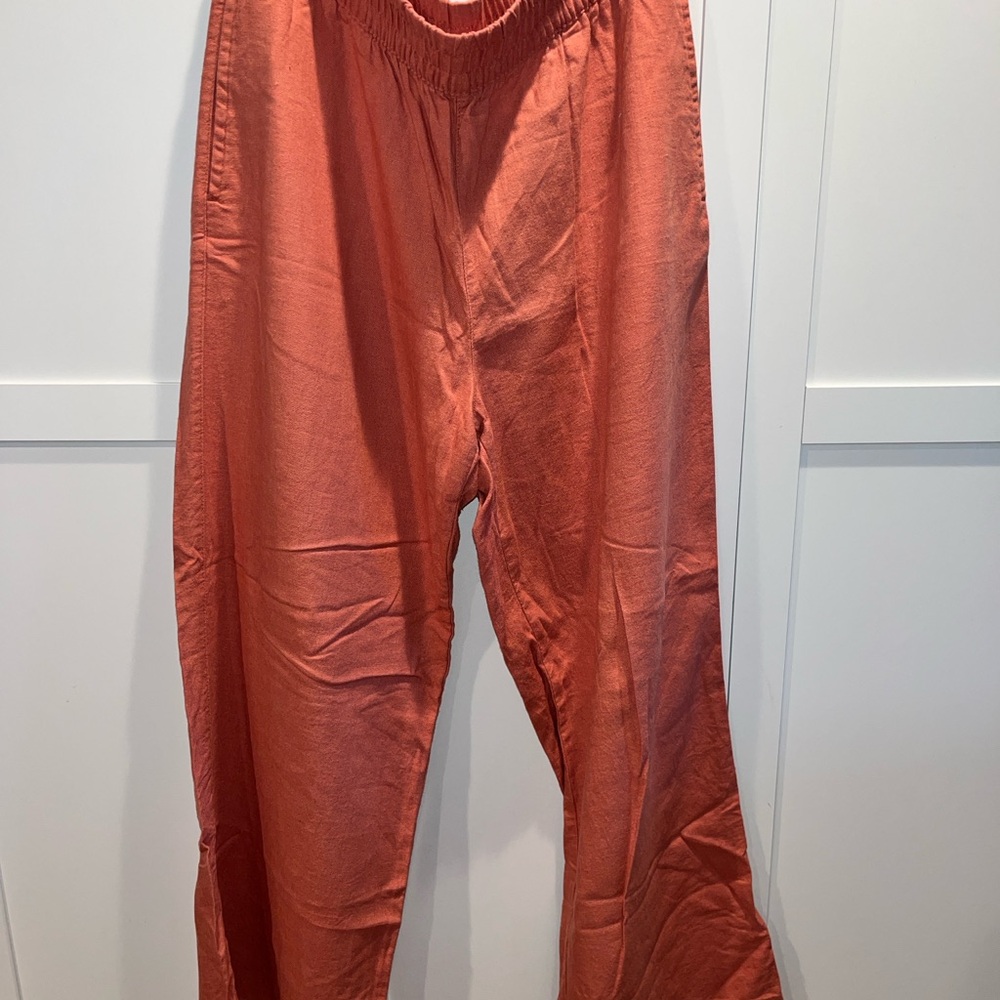 Old Navy Terracotta High-Rise Linen Pants